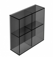 Pier square 4 box glass shelf - black